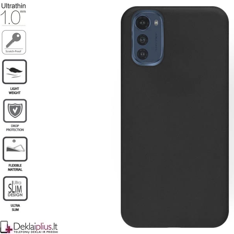 Silikoninis 1mm. storio dėklas - juodas (Motorola Moto E32/E32S) Silikoninis 1mm. storio dėklas - juodas (Motorola Moto E32/E32S)